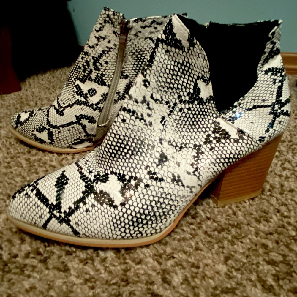 Faux Snakeskin Heels
